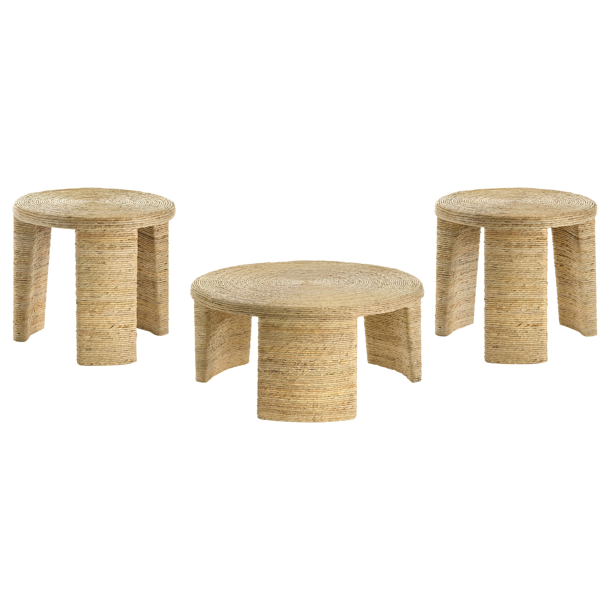 Artina 3-piece Rattan Coffee and End Table Set Natural — view 2