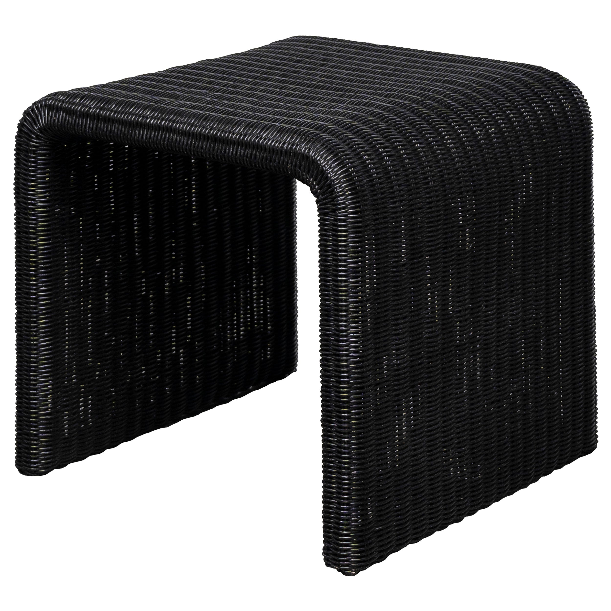 Cahya Woven Rattan Square End Table Black — view 4
