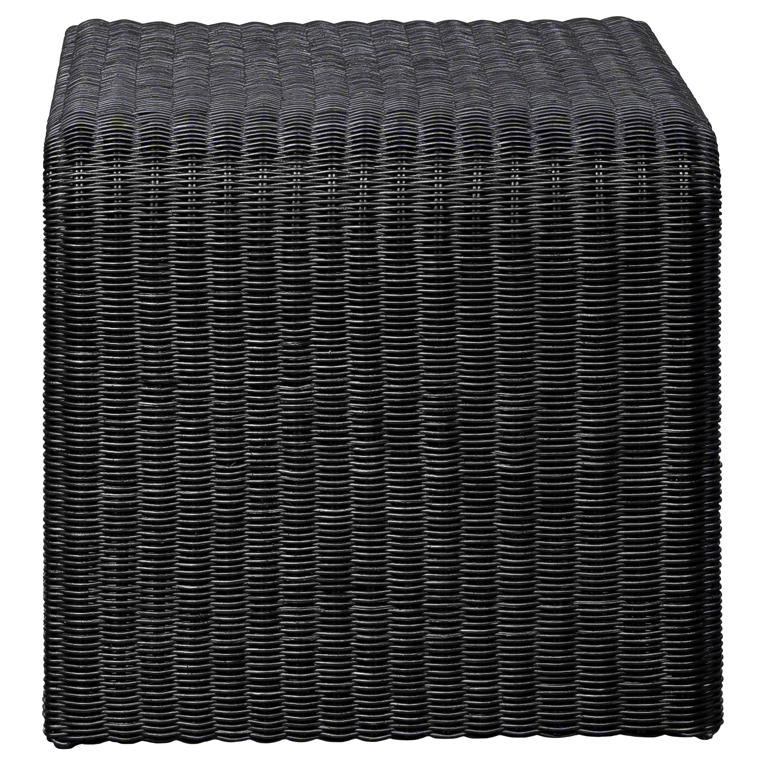 Cahya Woven Rattan Square End Table Black — view 5