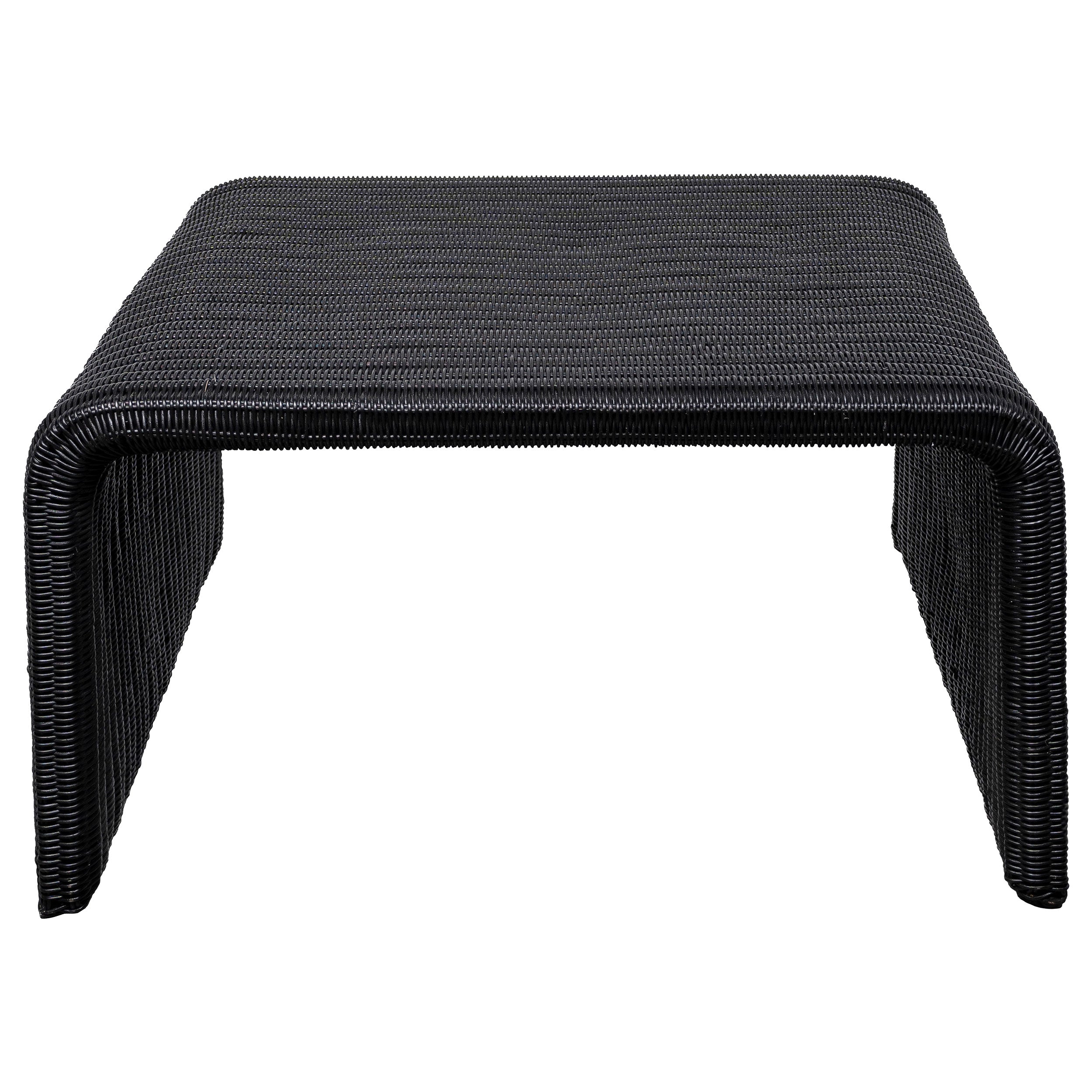 Cahya Woven Rattan Square Coffee Table Black — view 3