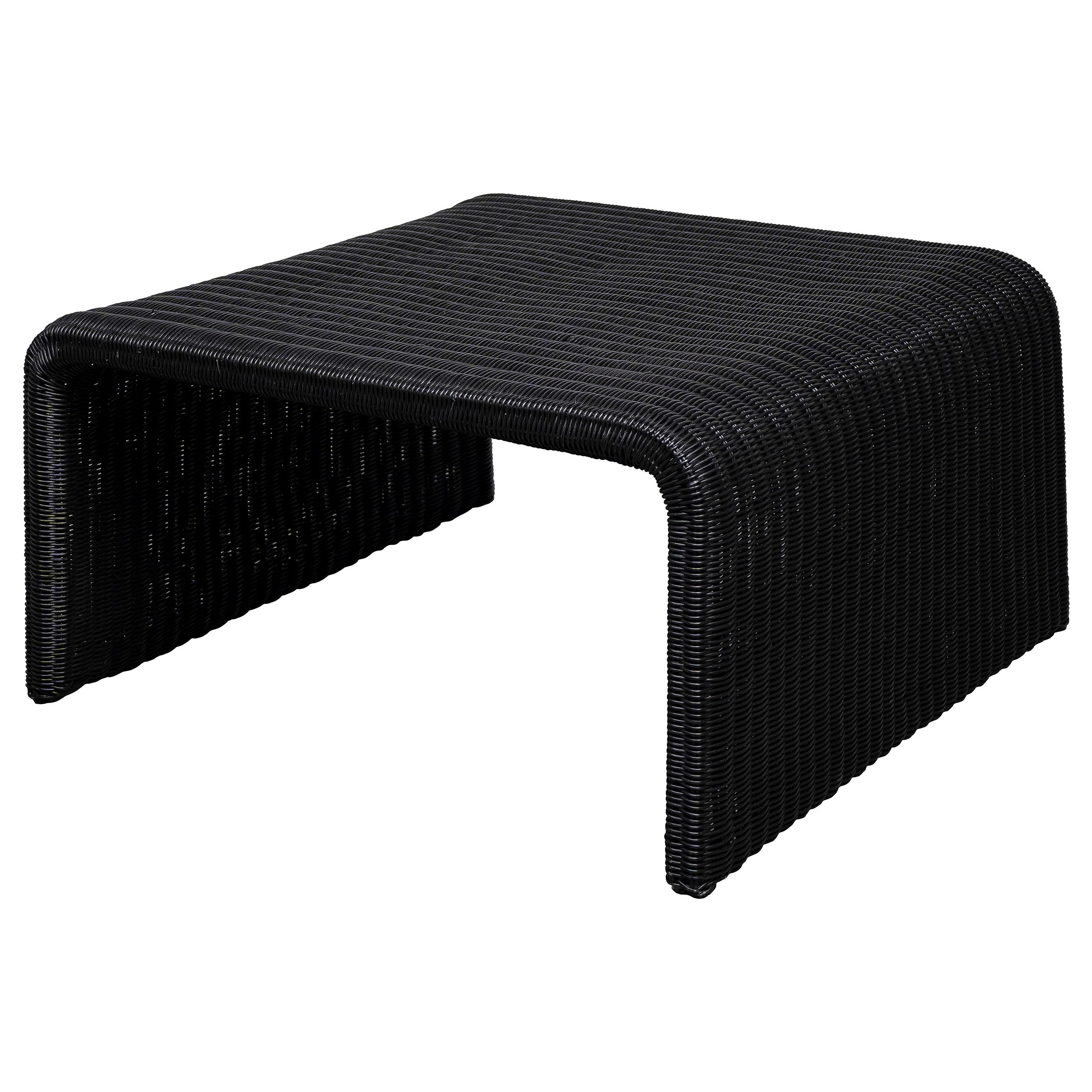 Cahya Woven Rattan Square Coffee Table Black — view 4