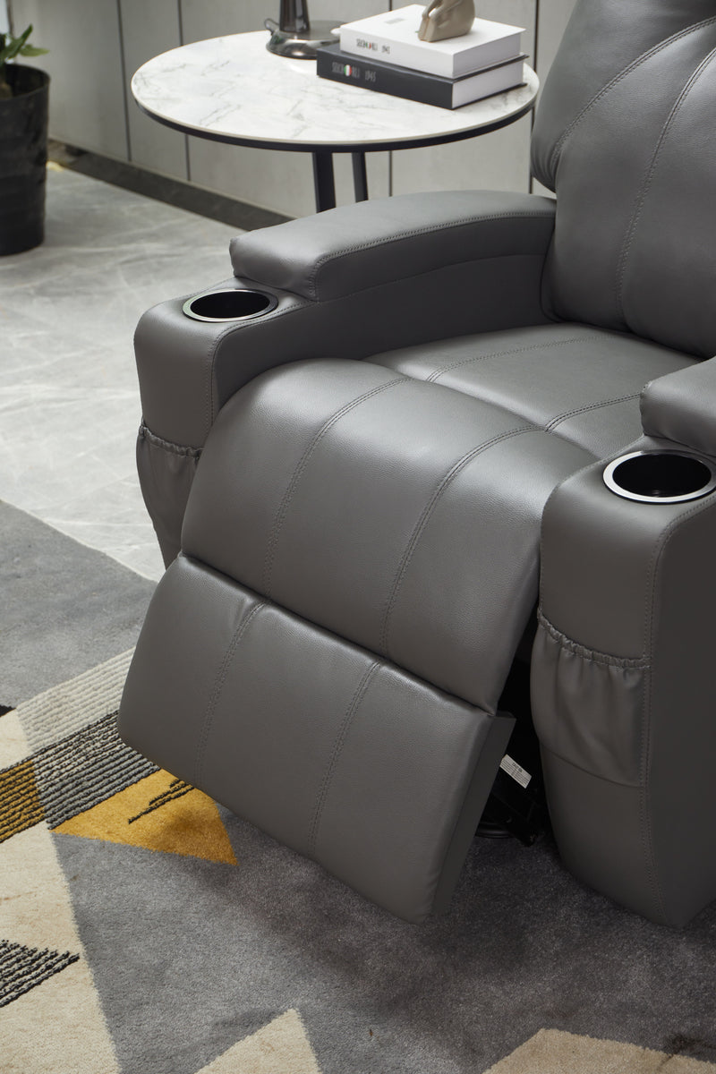 Modern Recliner Chair With Cup Holders, Remote Control