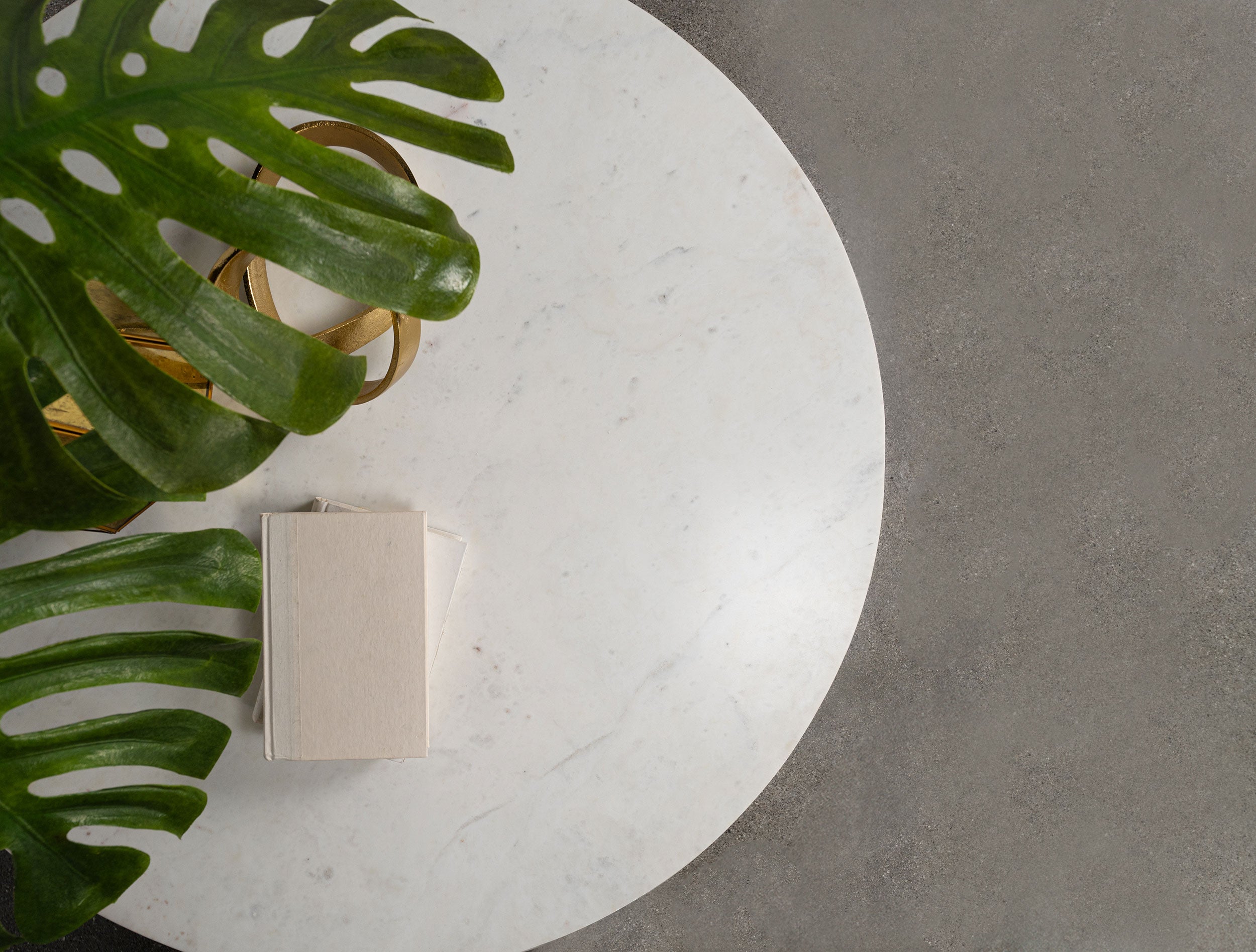 Astoria Round Genuine Marble Side End Table White — view 4