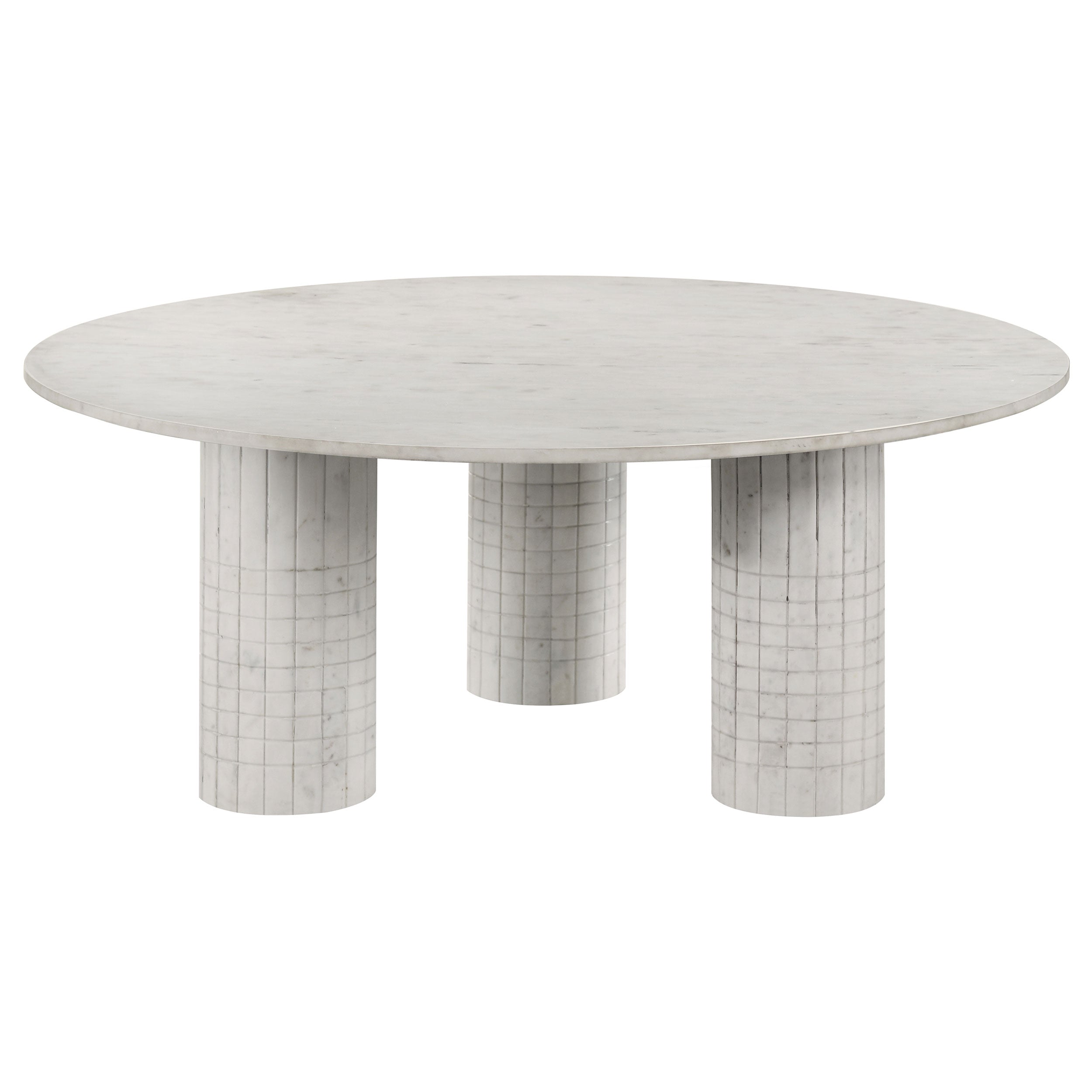 Astoria Round Genuine Marble Coffee Table White — view 1