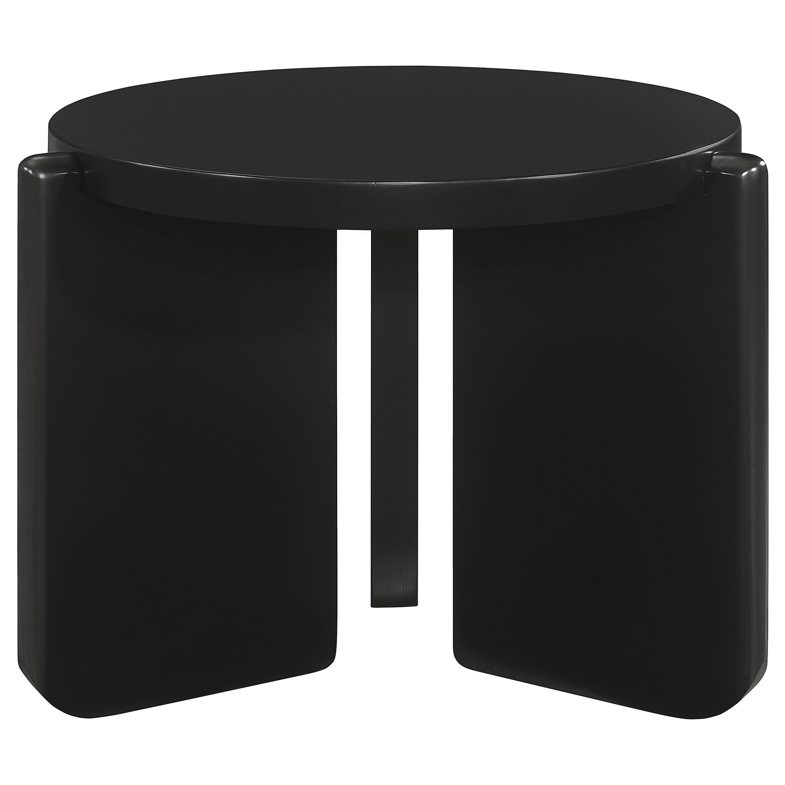 Cordova Round Solid Wood End Table Black — view 3