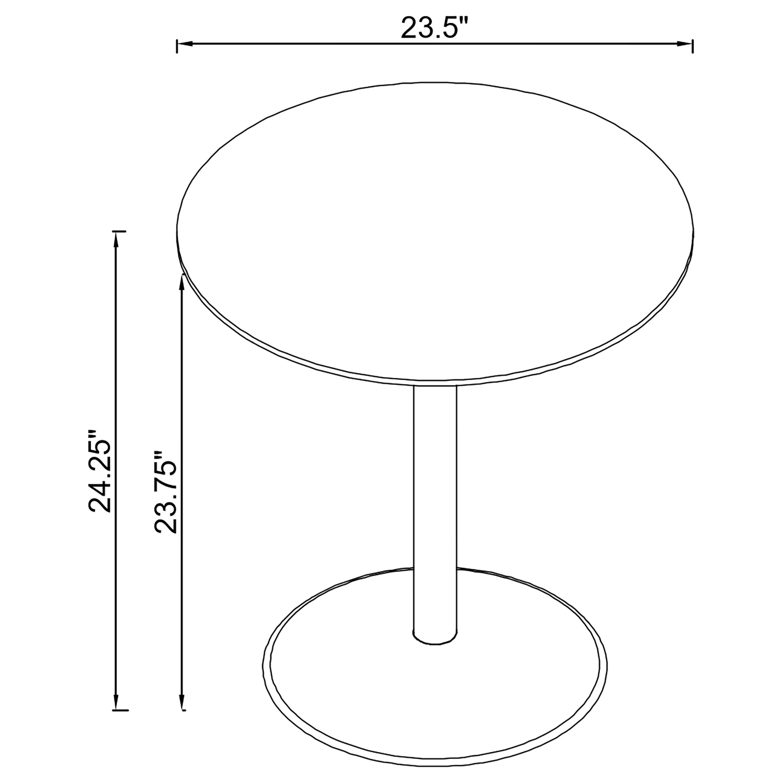 Ganso Round Metal End Table With Tempered Glass Top Black — view 4