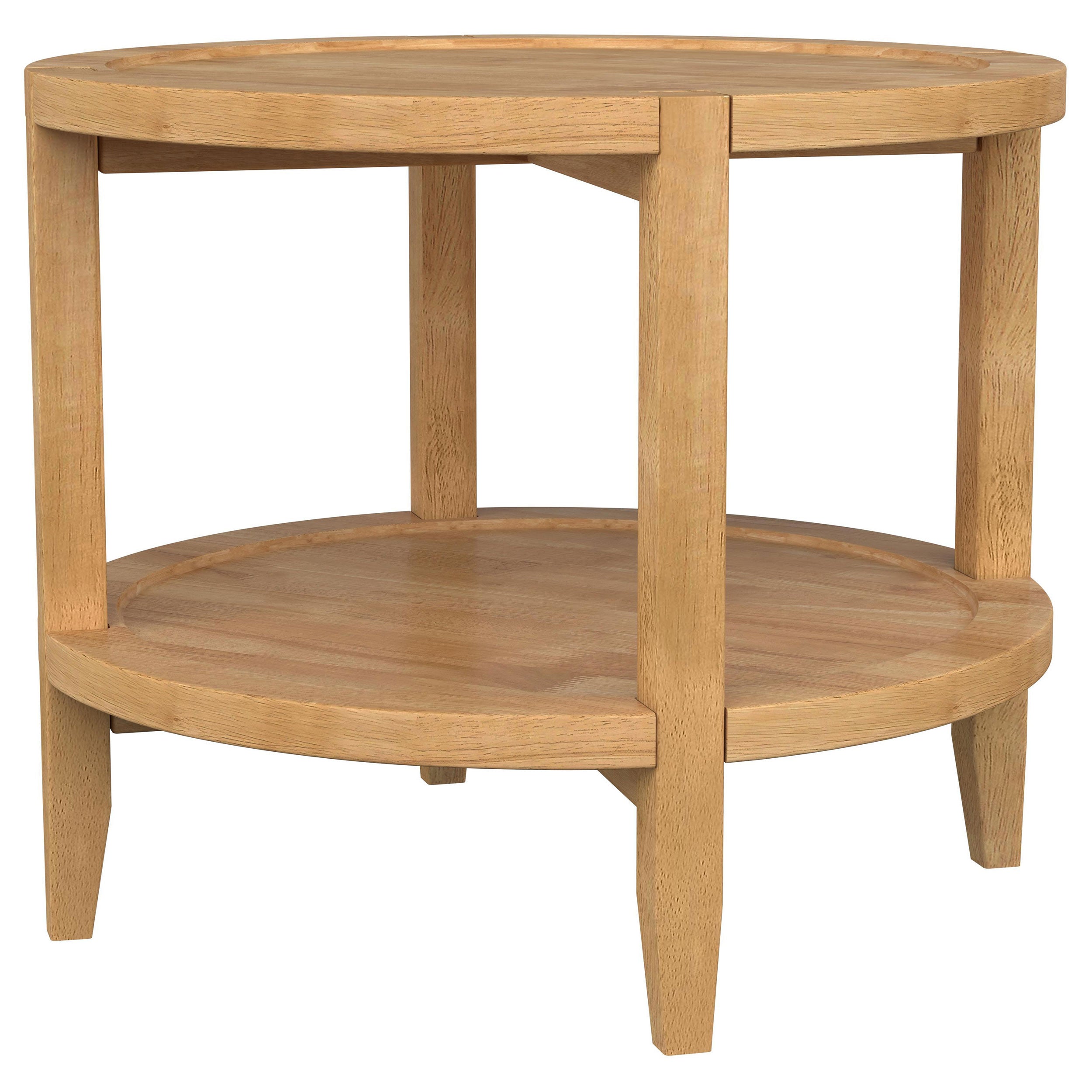 Camillo Round Solid Wood Side End Table Maple Brown — view 4