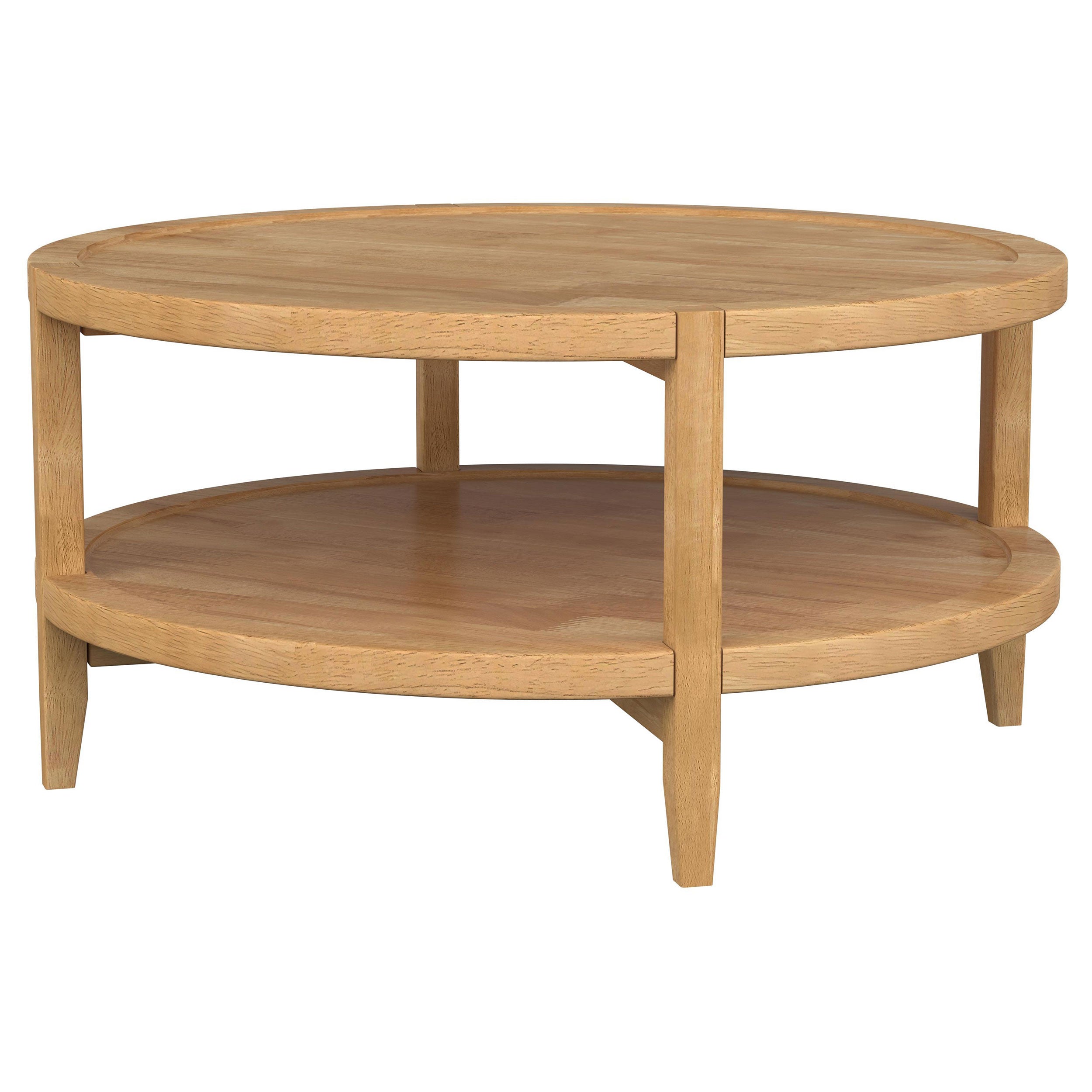 Camillo Round Solid Wood Coffee Table Maple Brown — view 4