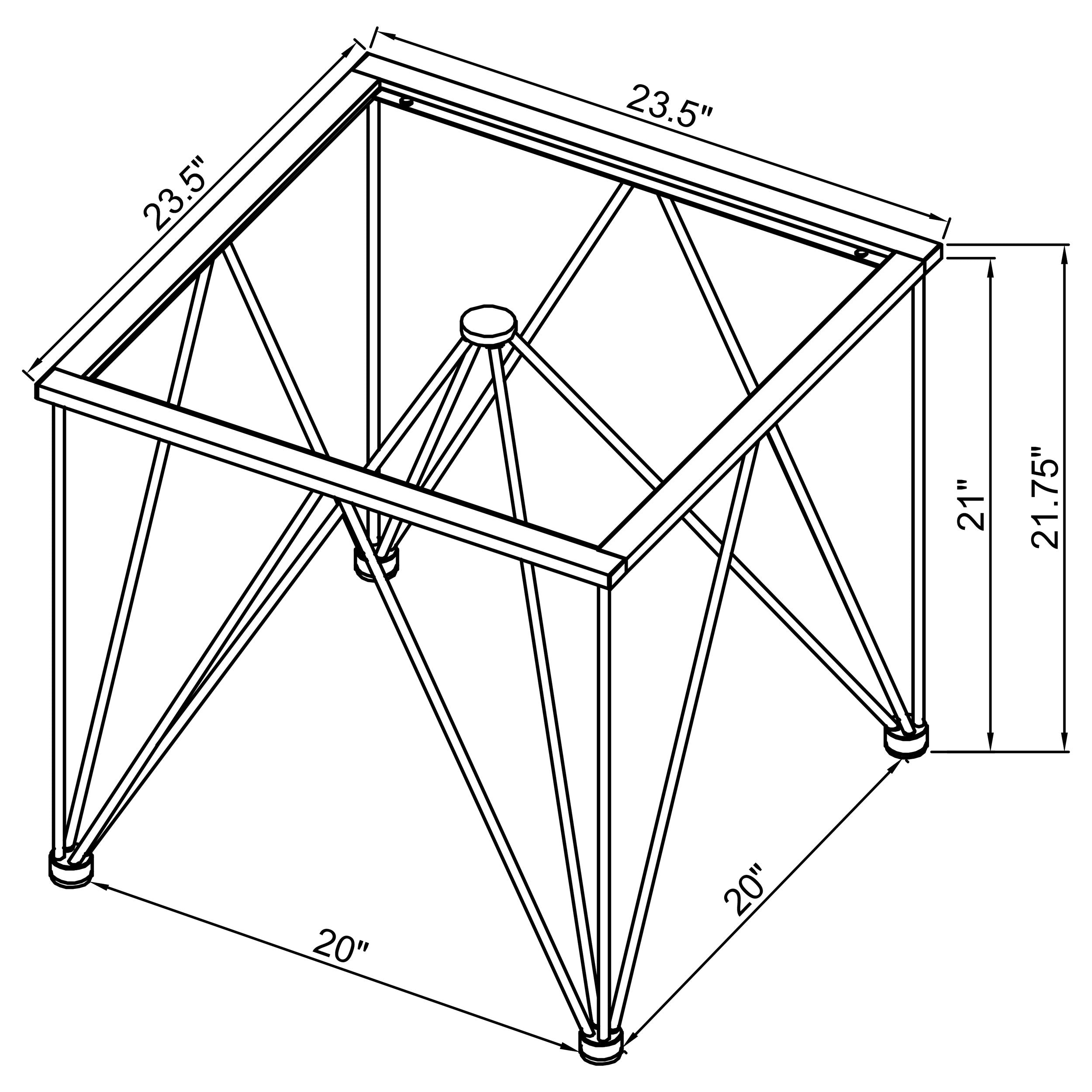 Chalet Square Smoked Glass Top End Table Chrome — view 3