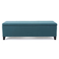 Contemporary Storage Ottoman Bench With Polyester Upholstery