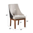 Gilsea - Fabric & Synthetic Leather Side Chair (Set of 2) - Beige & Brown Finish