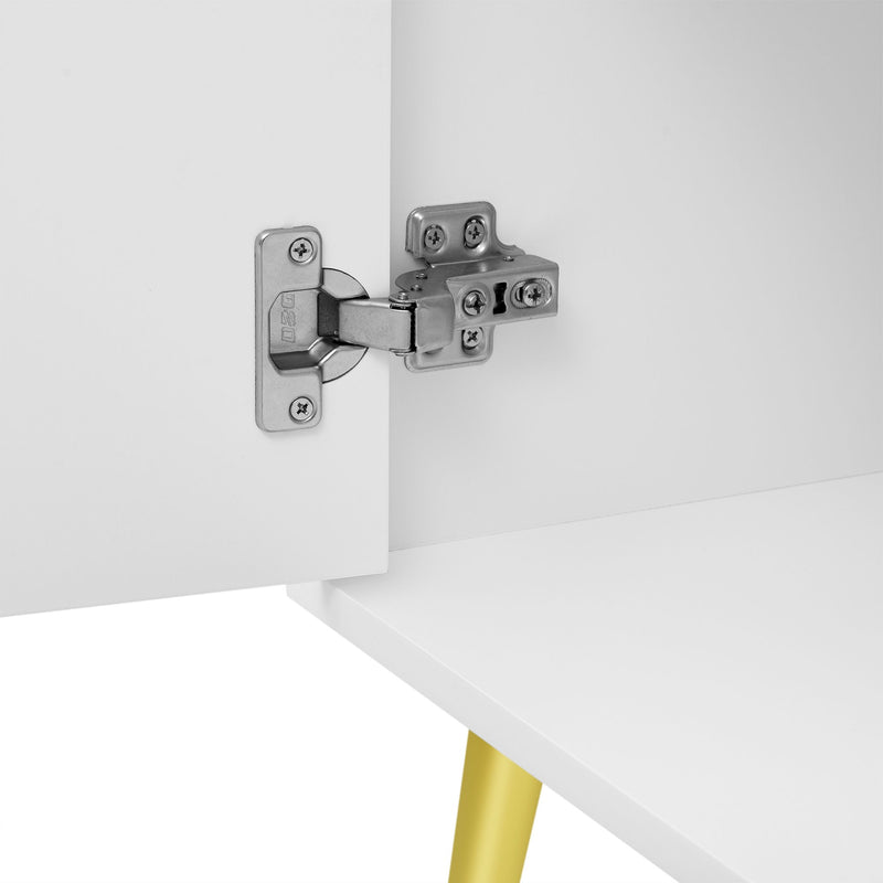 Modern TV Stand With Adjustable Shelf, Handles And Anti-Tip Device