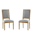 French Country Style Dining Chair With Upholstered Seating And Fluted Legs