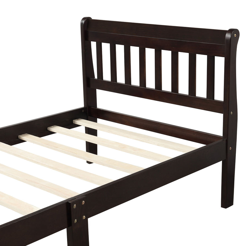 Platform Bed Frame Panel Bed Mattress Foundation Sleigh Bed With Headboard / Footboard / Wood Slat Support