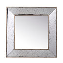 Distressed Accent Mirror, Traditional Style Framed Wall Mirror For Living Room