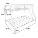 Twin-Over-Full Metal Bunk Bed, Heavy Duty Bunk Bed,Easy Assembly with Enhanced Upper-Level Guardrail, White