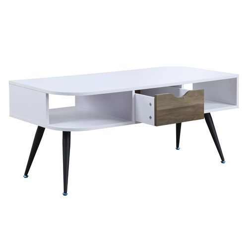 Halima - Accent Table - White & Black Finish