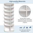 6 Tier Spinning Shoe Rack, Free Standing, 360° Revolving Shoe Organizer - White