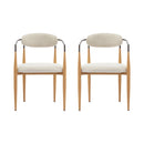 Modern Luxe Dining Arm Chair Set With Upholstery