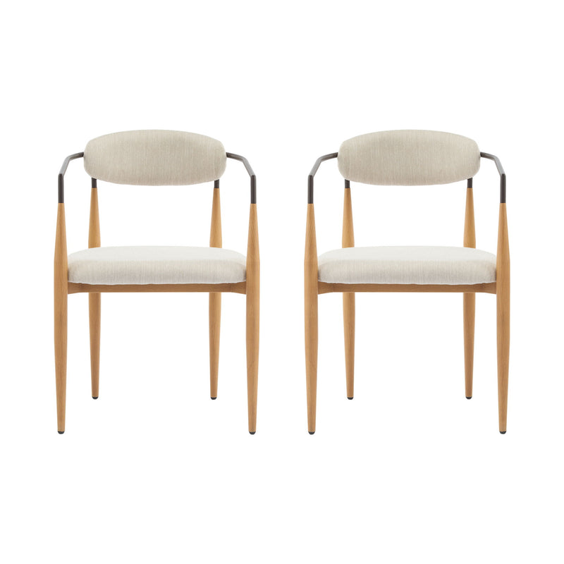 Modern Luxe Dining Arm Chair Set With Upholstery