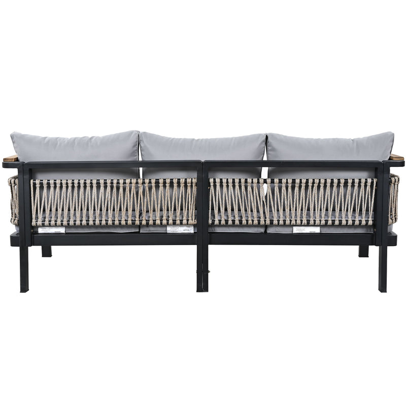 4 Pieces Outdoor Sectional Sofa Set 5 Person Patio Seating Group Outdoor Conversation Set With Cushions And A Coffee Table For Patios