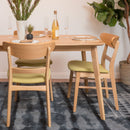 Mid Century Modern Dining Chair With Upholstered Seat And Wood Frame