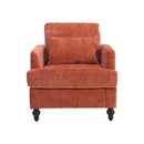 Modern Mid Century Wood Frame Armchair With Tufted Design