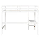 Twin Loft Bed with  built-in desk,White(Old SKU:W50450911)