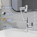 Bathroom Sink Faucet With Spray Function And Temperature Display, Anti Skid Switch, 360 Degree Rotary