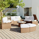 10 Piece Outdoor Sectional Half Round Patio Rattan Sofa Set