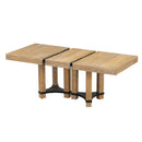 Topmax - 7 Piece Rustic Extendable Dining Table Set With Removable Leaf, 2 Arm Chairs And 4 Armless Chairs
