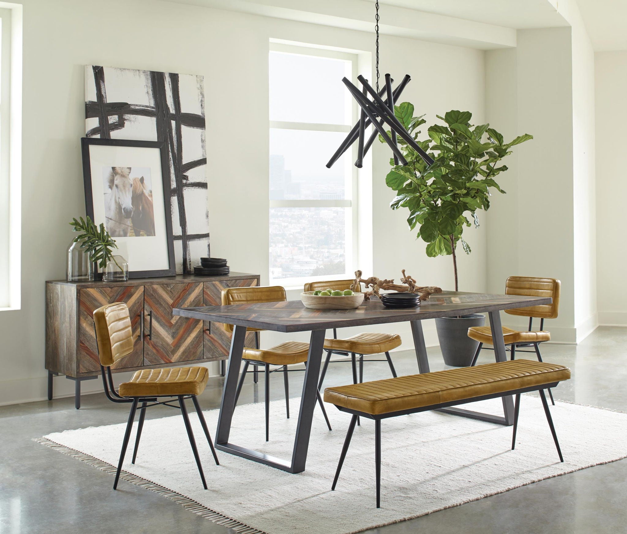 Misty Leather Upholstered Dining Side Chair Camel (Set of 2) - Atlantic Fine Furniture Melbourne FL
