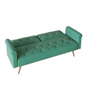 Luxurious Velvet Sofa Bed With Nail Head Trim And Matching Pillow
