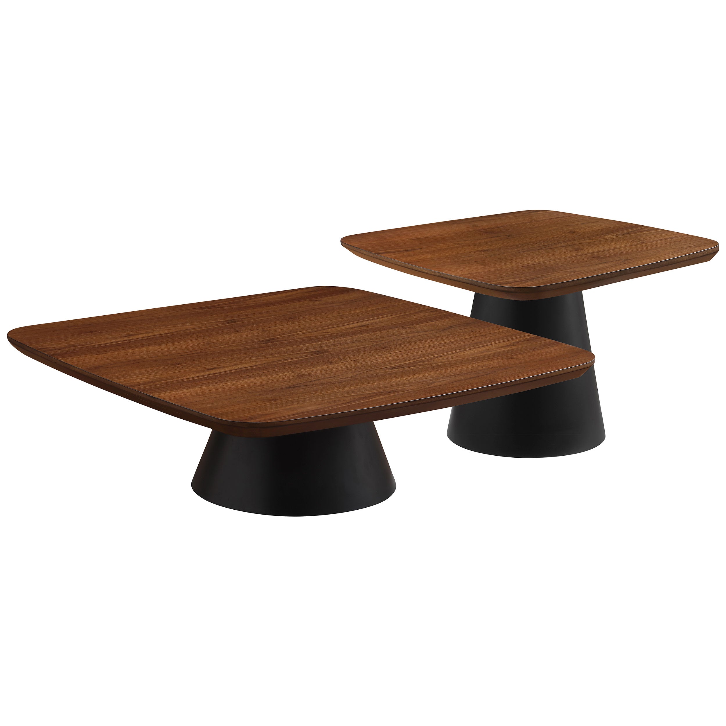 Eason 2-piece Coffee Table Set Walnut and Black — view 2