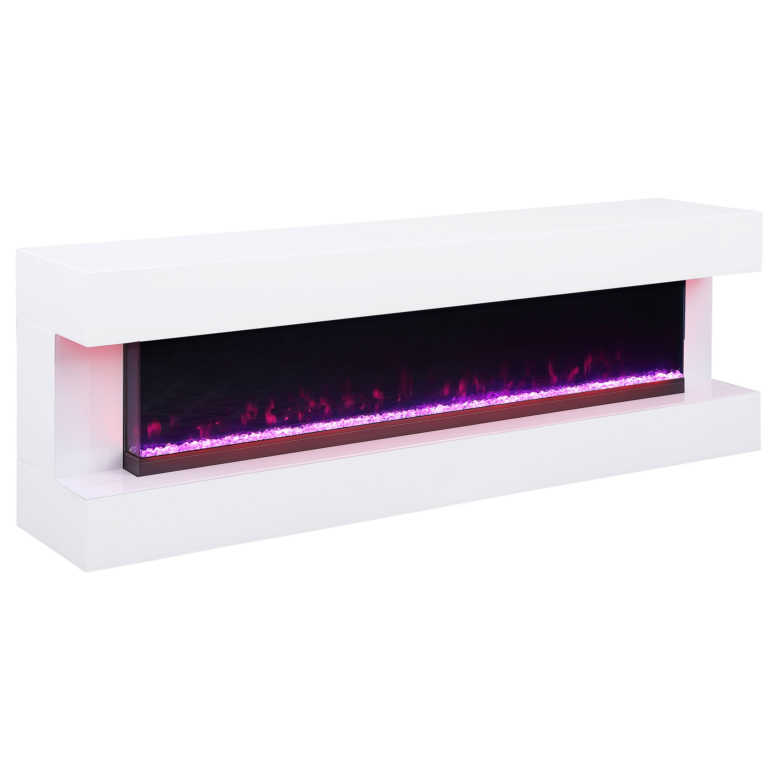Vallerie 71-inch BT Speaker TV Stand Fireplace Console White — view 3