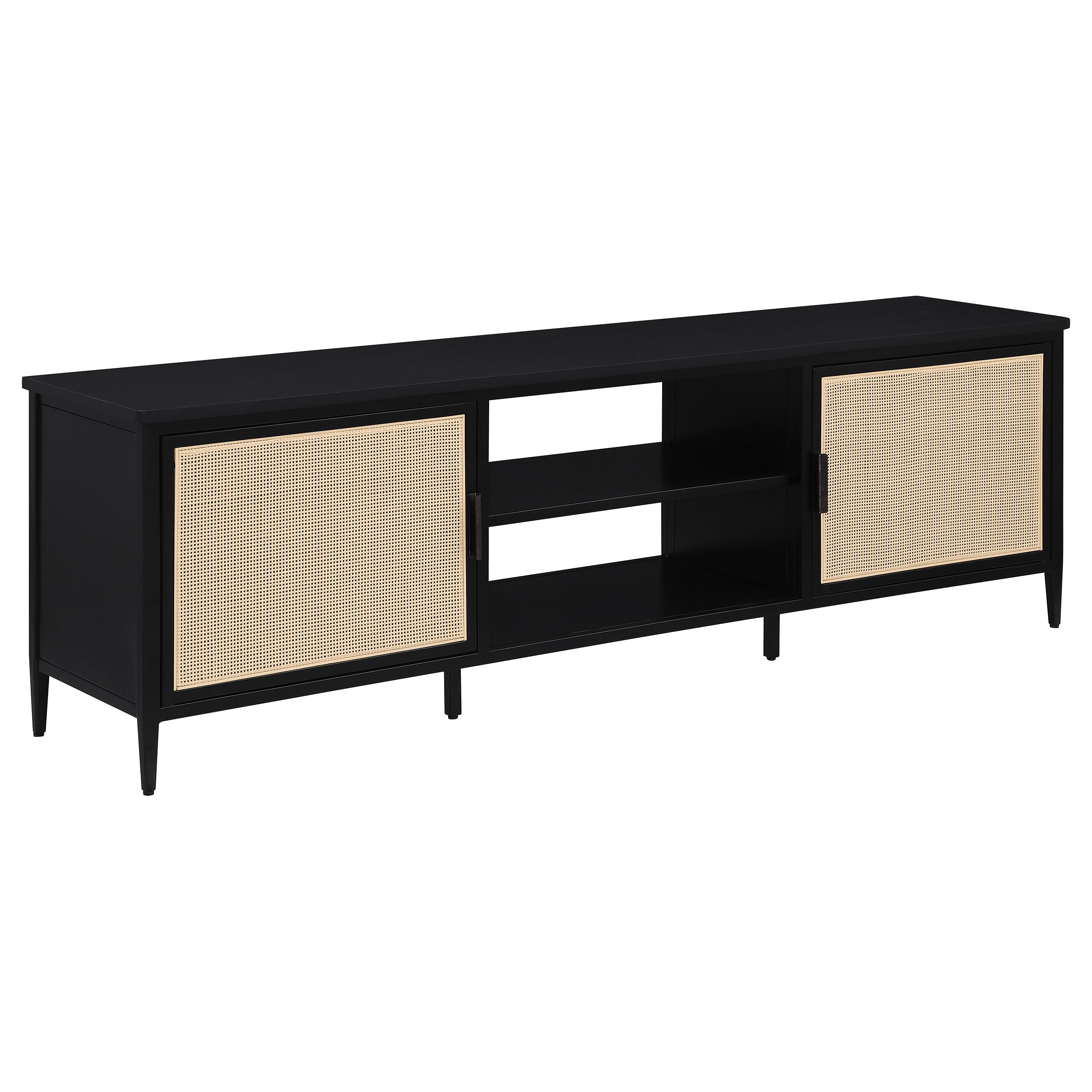 Amherst 2-door 70-inch Metal TV Stand Media Console Black — view 1
