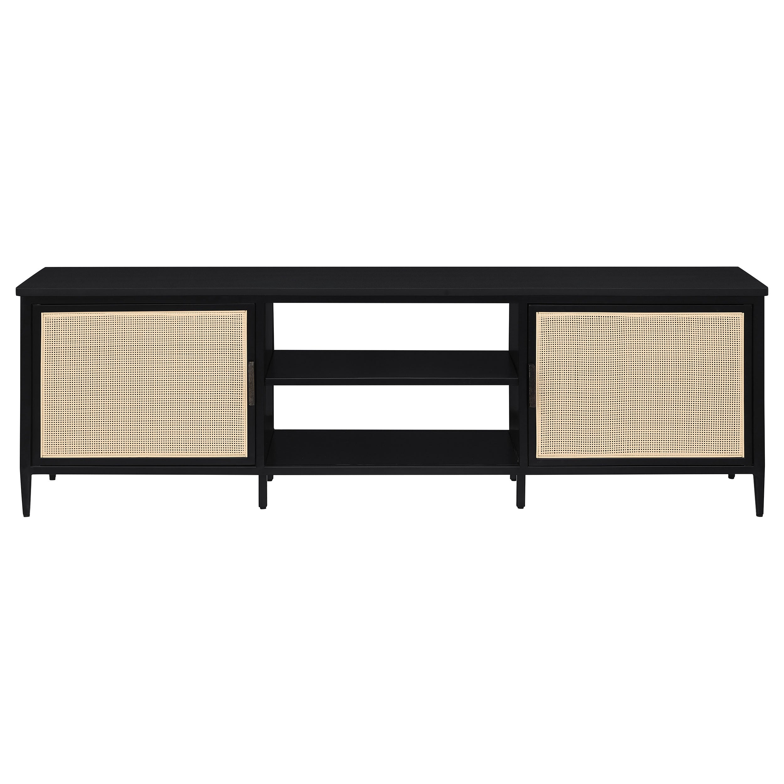 Amherst 2-door 70-inch Metal TV Stand Media Console Black — view 3