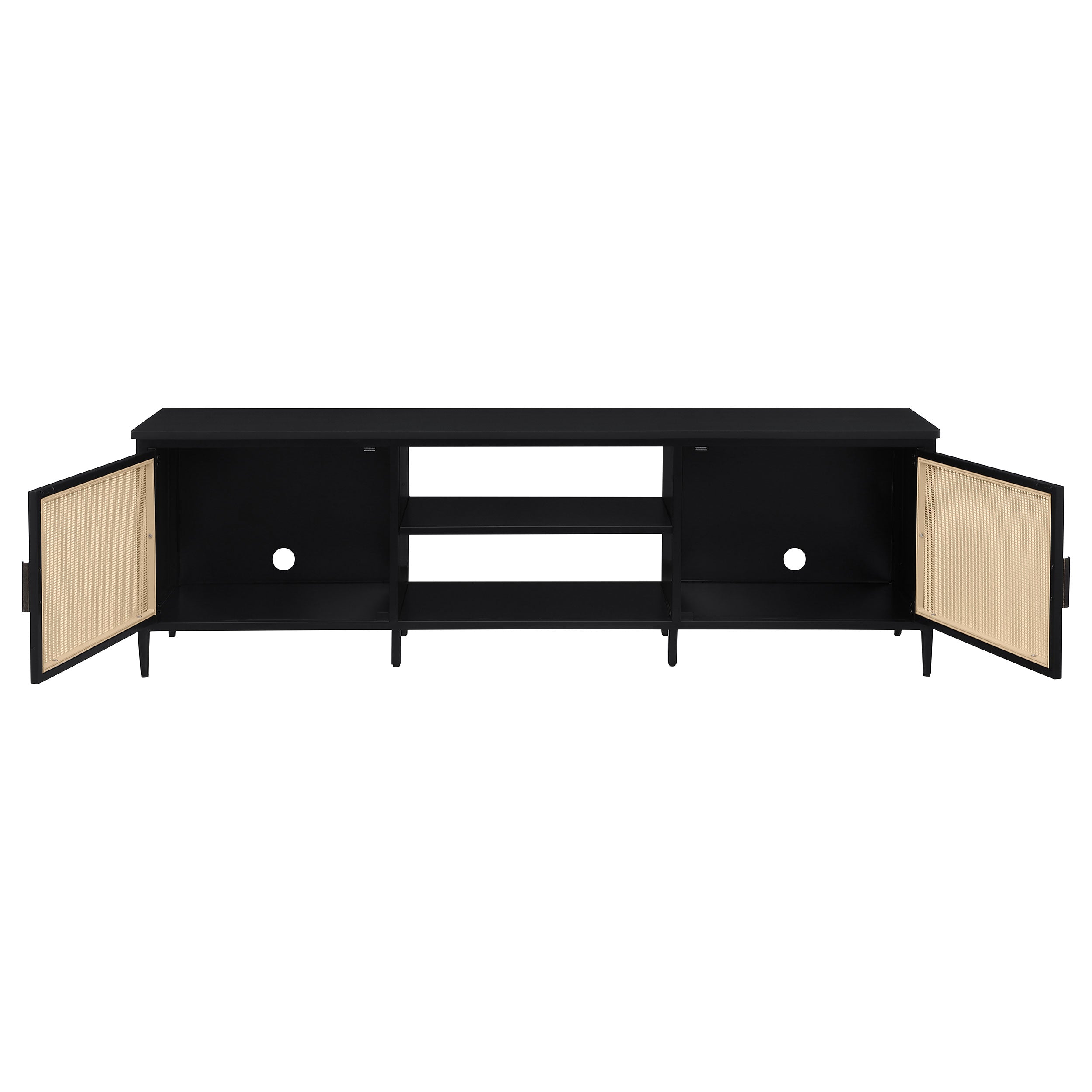 Amherst 2-door 70-inch Metal TV Stand Media Console Black — view 4
