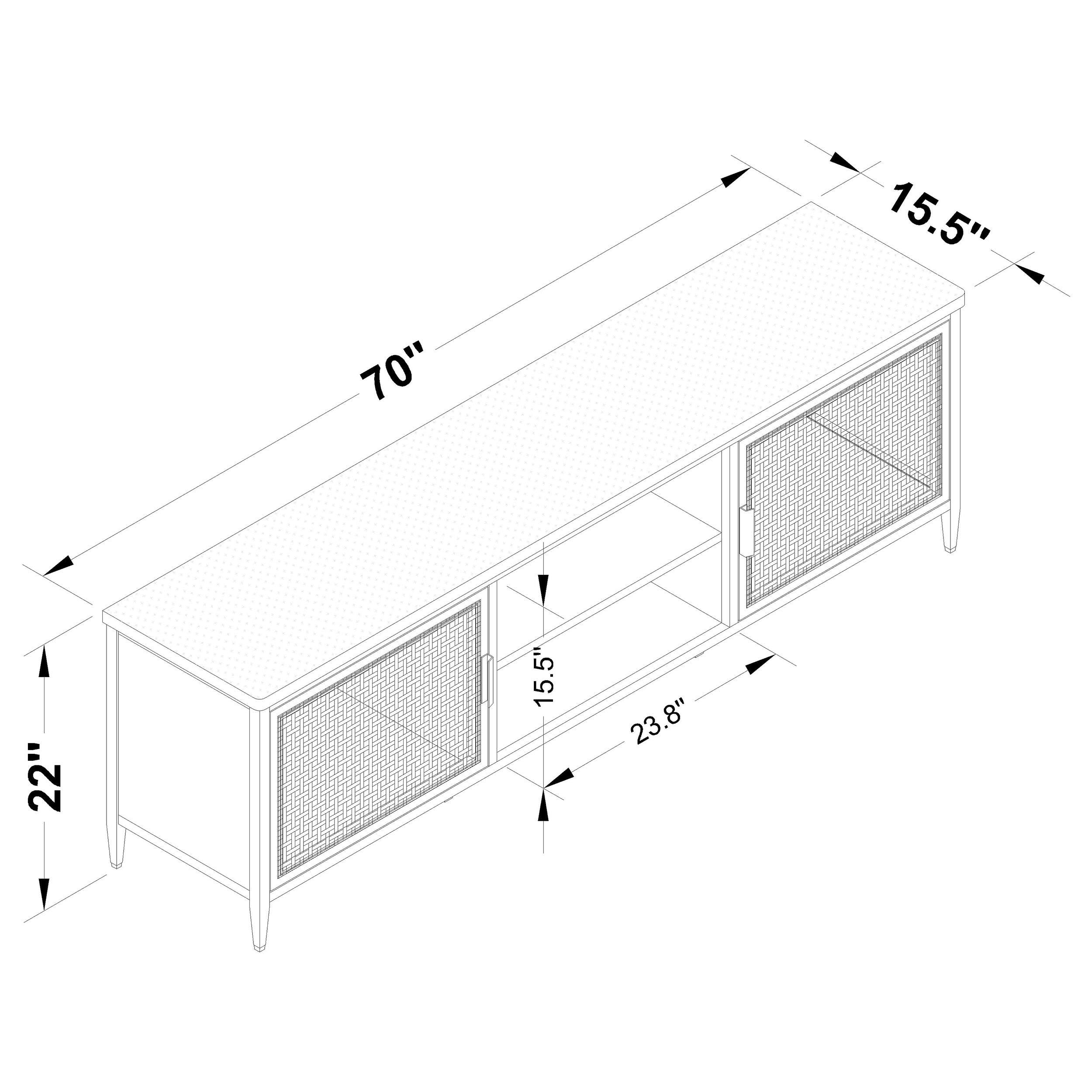 Amherst 2-door 70-inch Metal TV Stand Media Console Black — view 11