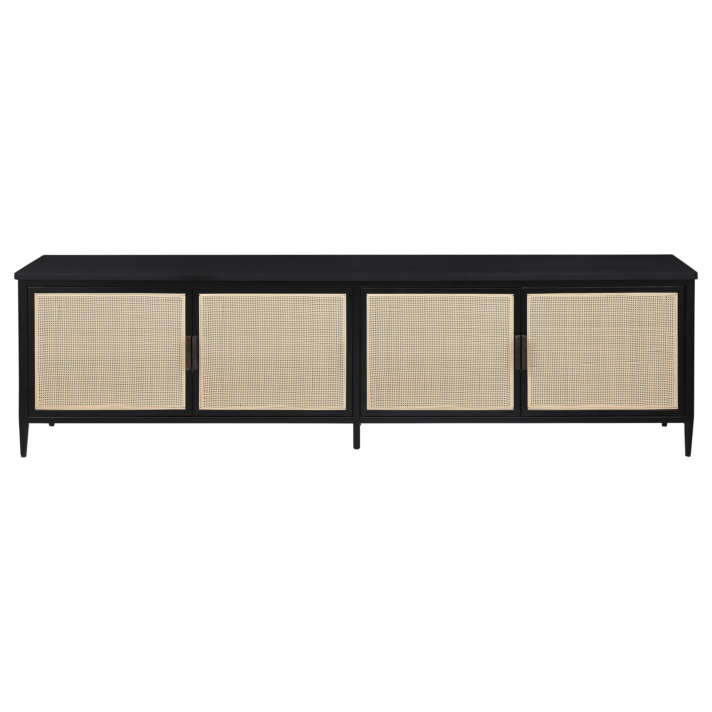 Amherst 4-door 78-inch Metal TV Stand Media Console Black — view 3
