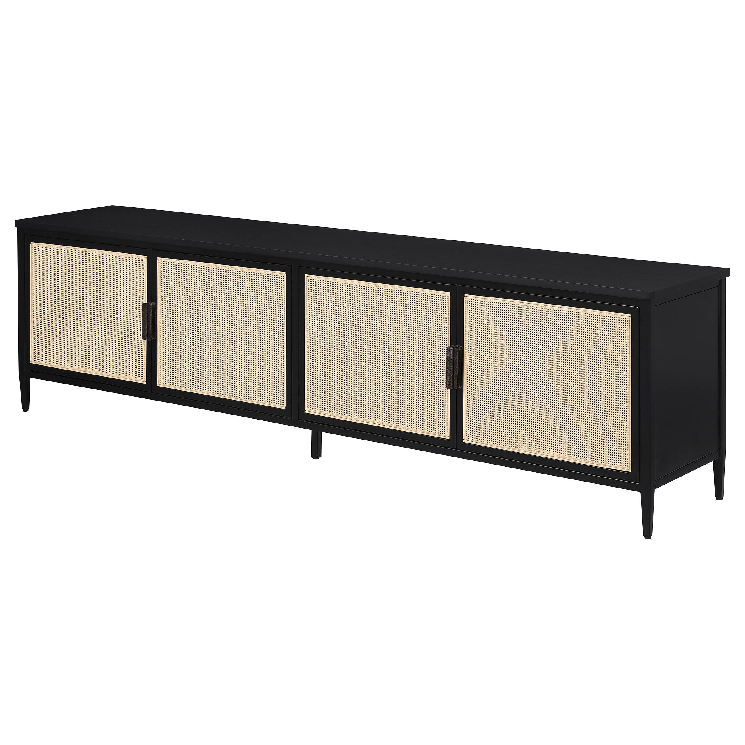 Amherst 4-door 78-inch Metal TV Stand Media Console Black — view 5