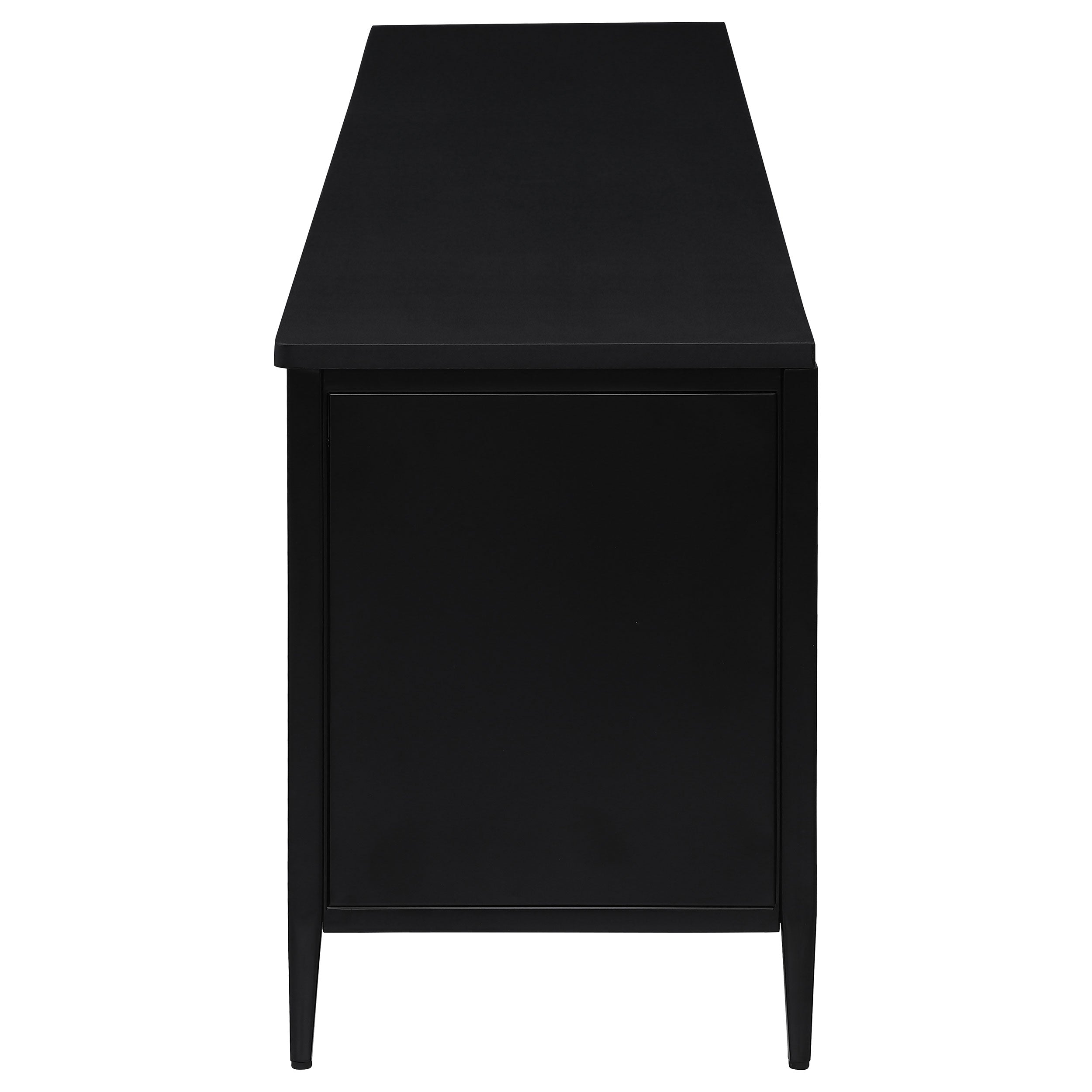 Amherst 4-door 78-inch Metal TV Stand Media Console Black — view 6