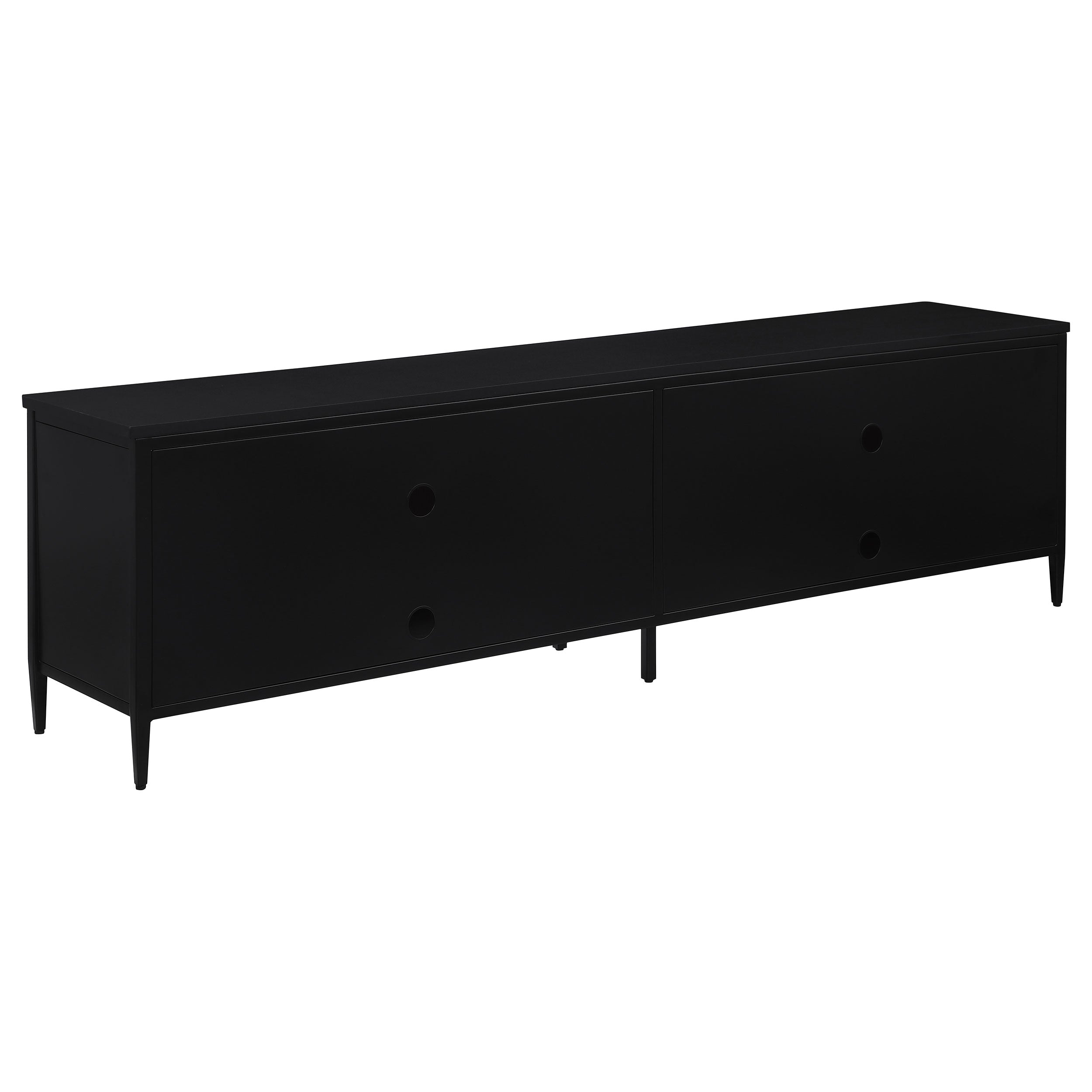 Amherst 4-door 78-inch Metal TV Stand Media Console Black — view 7