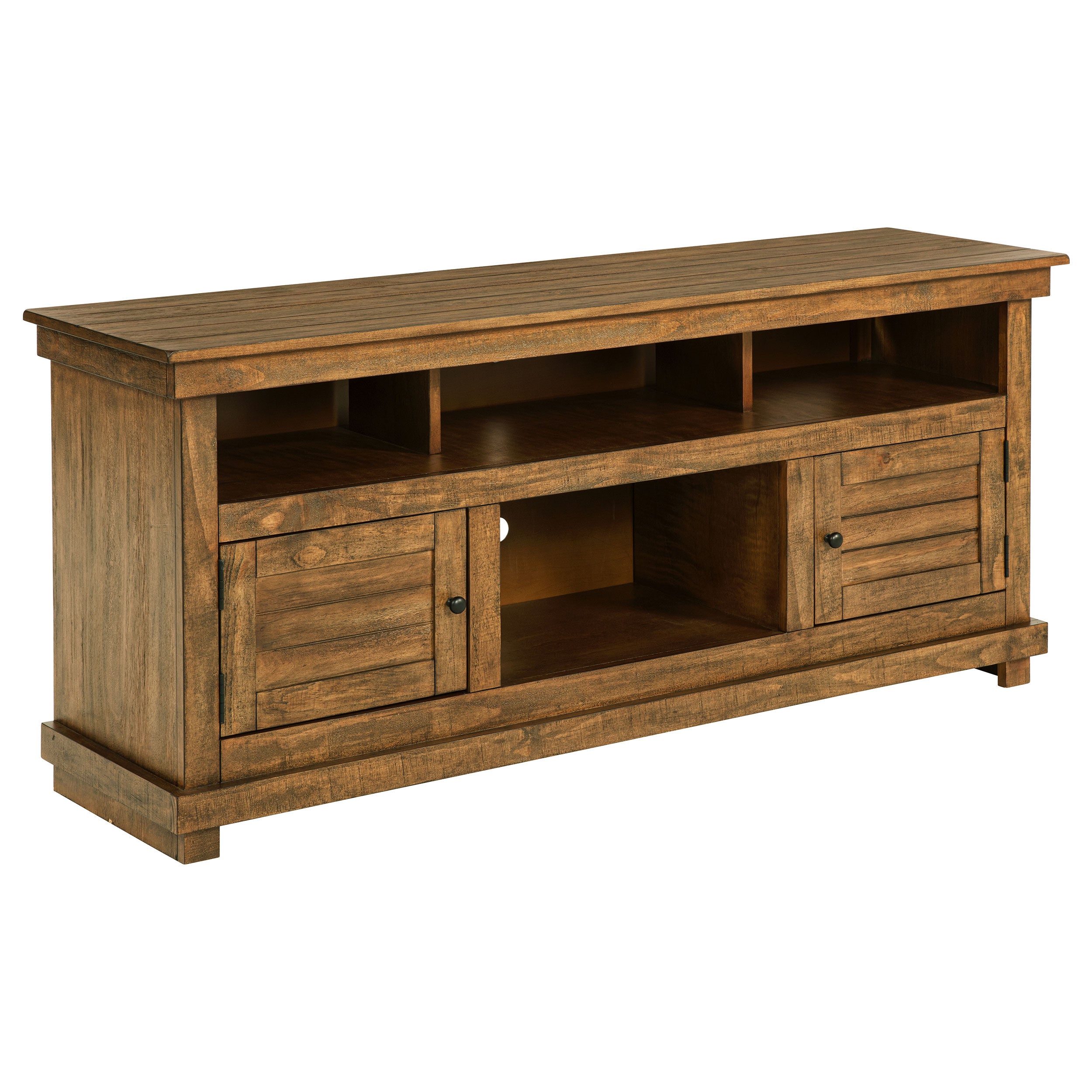 Payne 60-inch TV Stand Media Console Distressed Brown — view 1