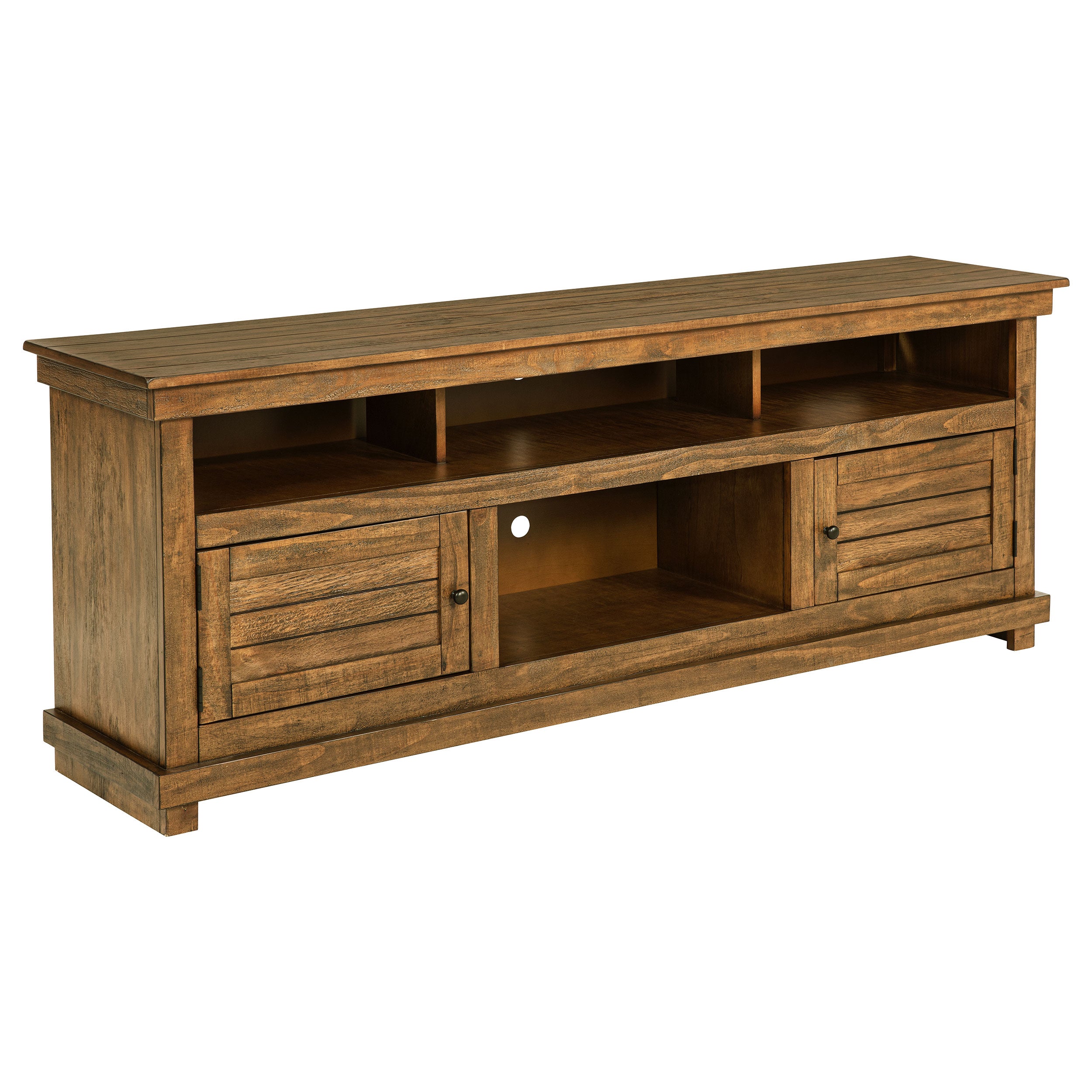 Payne 70-inch TV Stand Media Console Distressed Brown — view 1