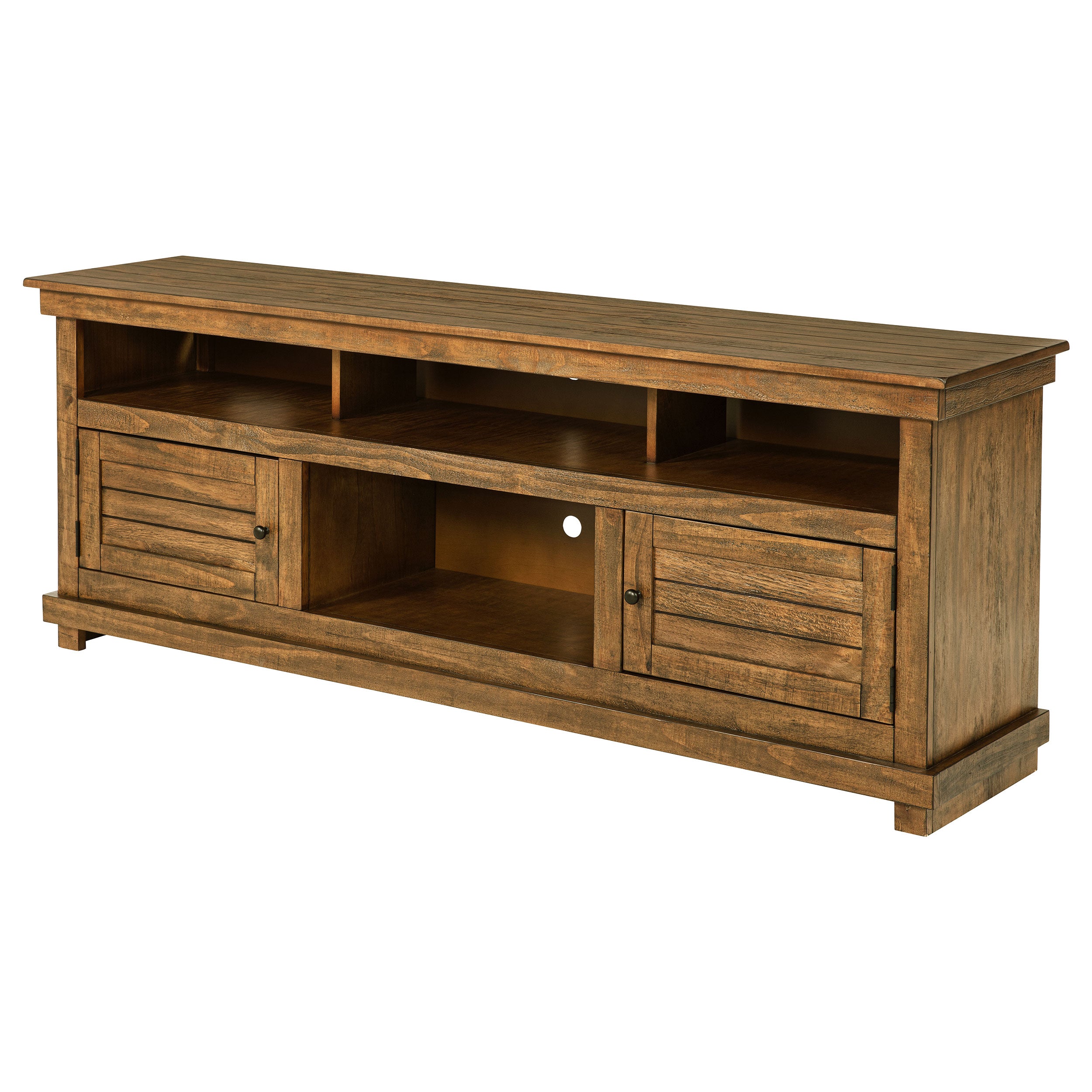 Payne 70-inch TV Stand Media Console Distressed Brown — view 5