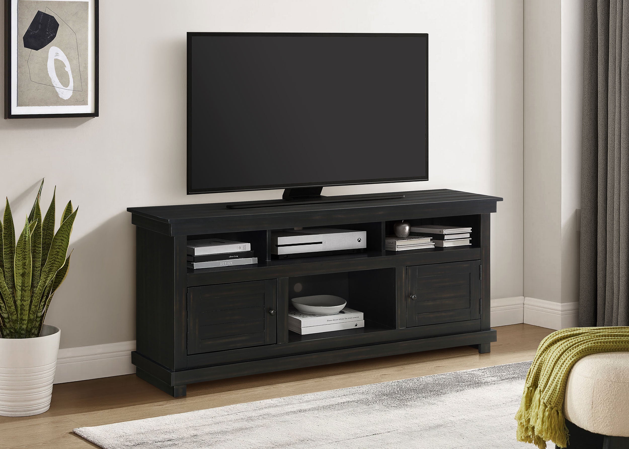 Payne 60-inch TV Stand Media Console Distressed Java — view 2