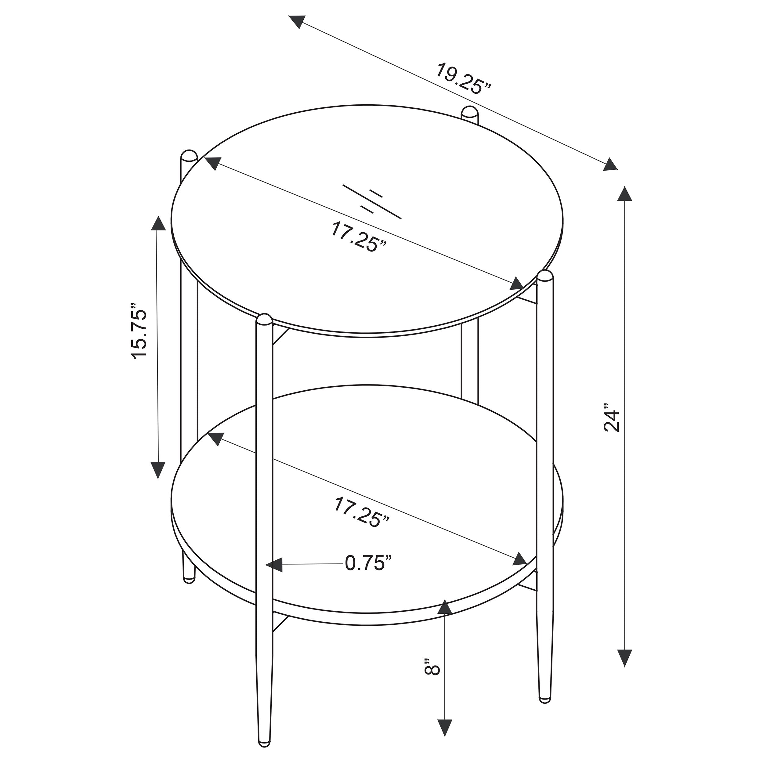 Jonelle 2-piece Round Coffee and End Table Set Gold — view 5