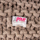 Moro - Knitted Cotton Round Pouf With Pumpkin Shape