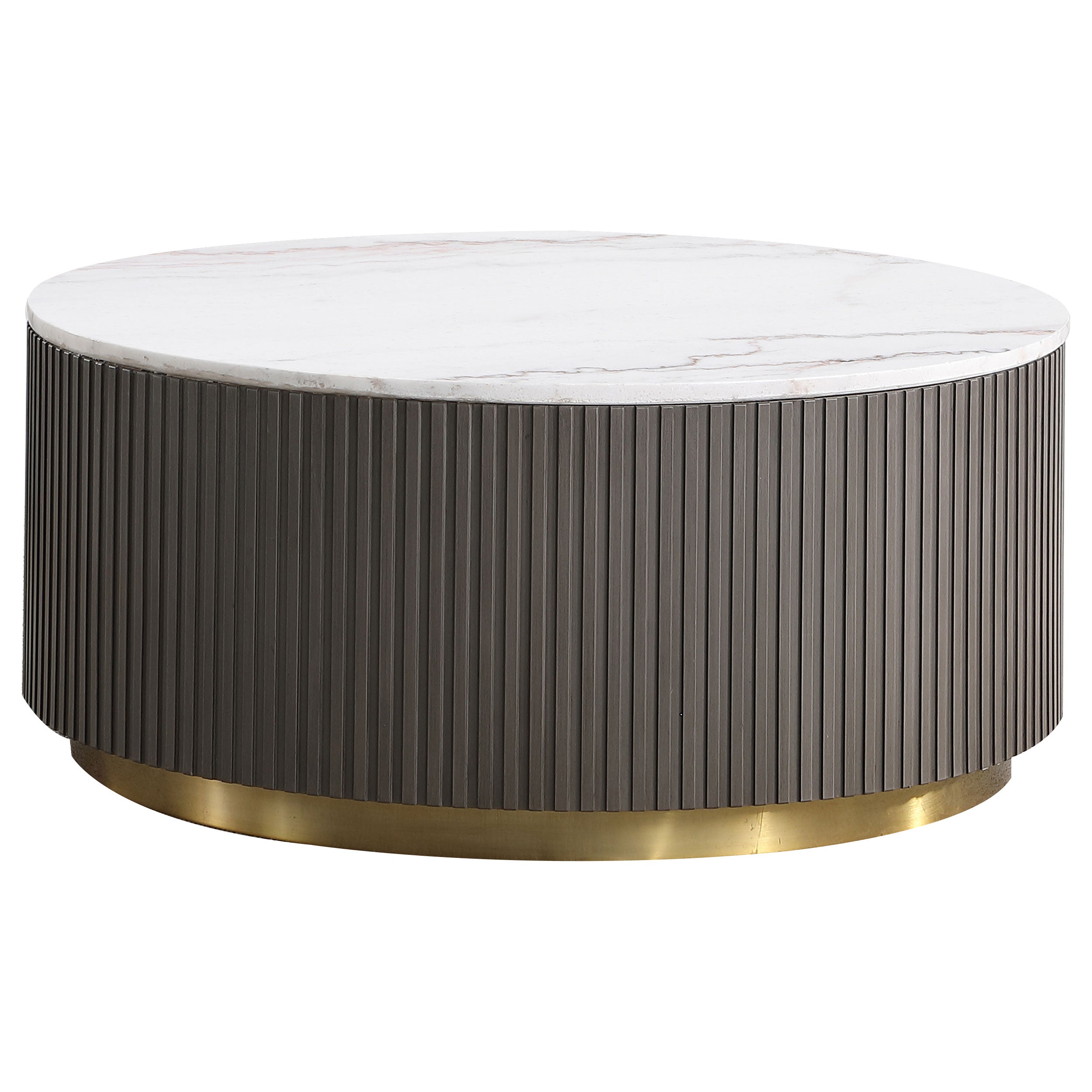 Jason 3-piece Round White Marble Coffee Table Set Charcoal — view 4